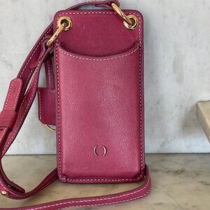 PORFIRIO Leather Rose Pink Phone Bag Adjustable Strap